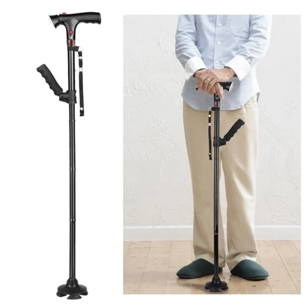 Folding Cane with LED Light – Adjustable, Ergonomic & Sturdy Walking Stick for Seniors - Image 7