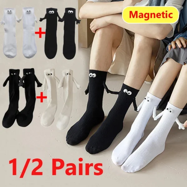 Funny Couple Magnetic Holding Hands Socks - Image 4