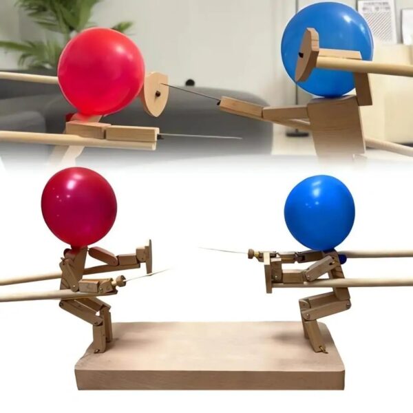 HANDMADE WOODEN FENCING PUPPETS - Image 2