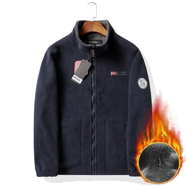 Men’s Double-Layer Fleece Hooded Jacket - Image 2