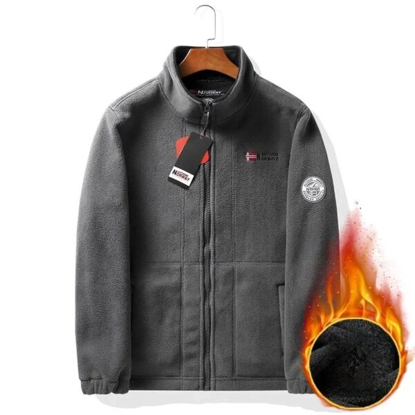 Men’s Double-Layer Fleece Hooded Jacket - Image 5