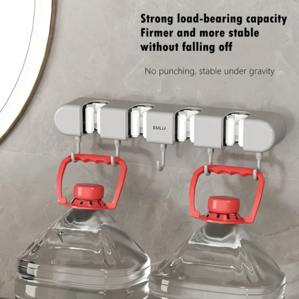Mop & Broom Holder with Hook - Image 5