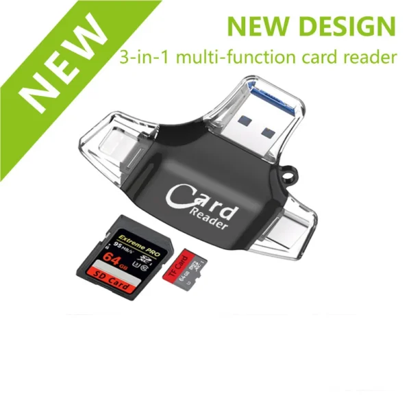 Multi-Port 4 in1 Universal SD TF Card Reader - Image 2