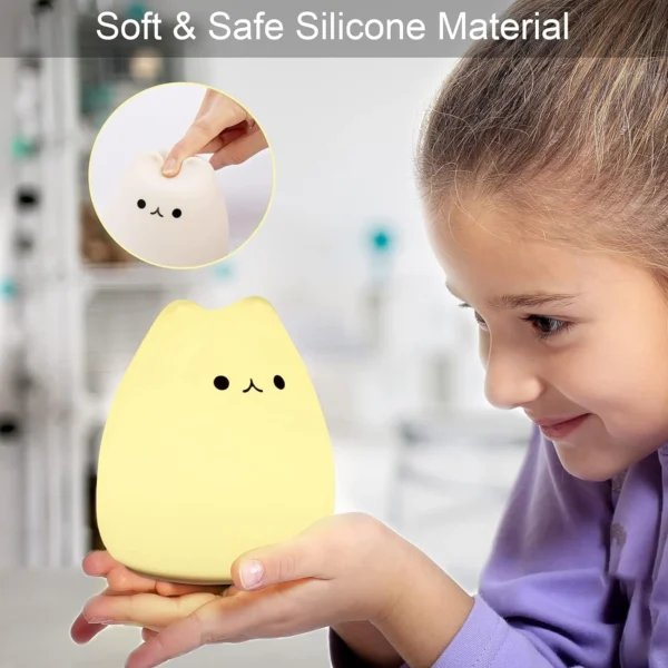 Portable Soft Silicone Cute Cat LED Night Light - Image 2
