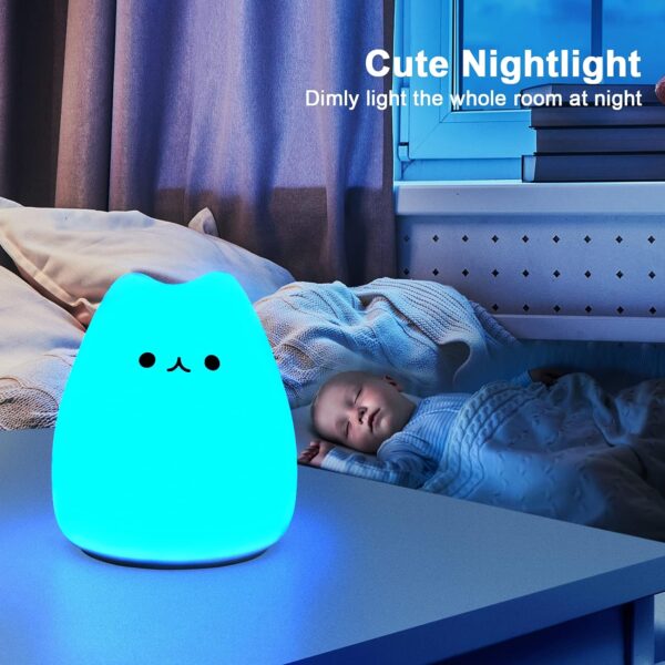 Portable Soft Silicone Cute Cat LED Night Light - Image 3