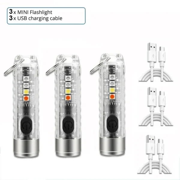 Rechargeable Mini Powerful Keychain Flashlight - Image 4