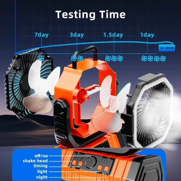 Rechargeable Portable Camping Fan - Image 3