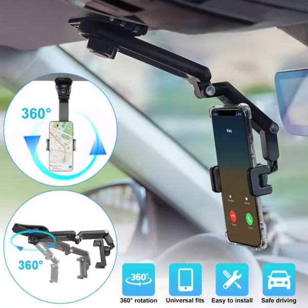 Rotatable and Retractable Car Phone Holder