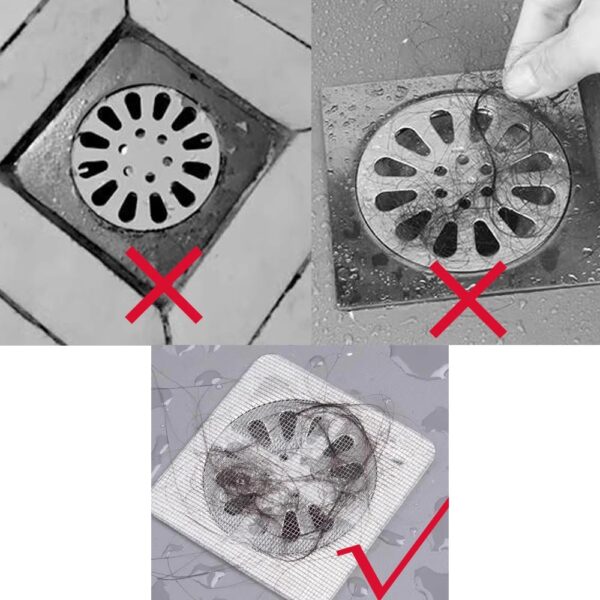 Shower Drain Hair Catcher Mesh Stickers - Image 2