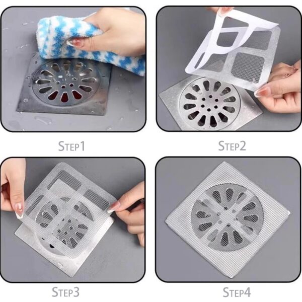 Shower Drain Hair Catcher Mesh Stickers - Image 4