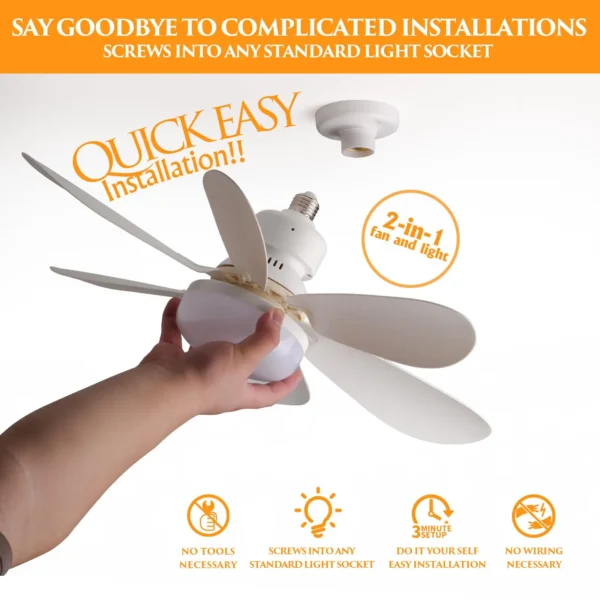 Socket Cooling Fan Smart LED Light - Image 2