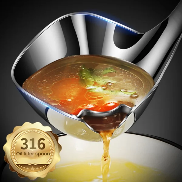 Stainless Steel Grease Fat Separator Spoon - Image 2