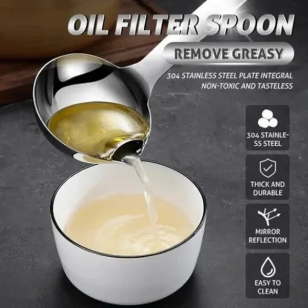 Stainless Steel Grease Fat Separator Spoon - Image 6