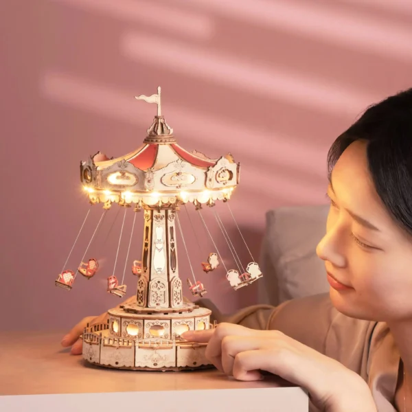 Swing Ride DIY Music Box 3D Wooden Puzzle