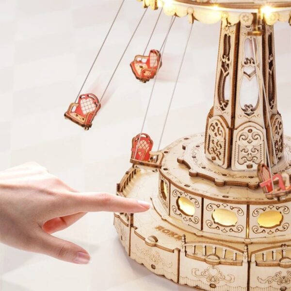 Swing Ride DIY Music Box 3D Wooden Puzzle - Image 4