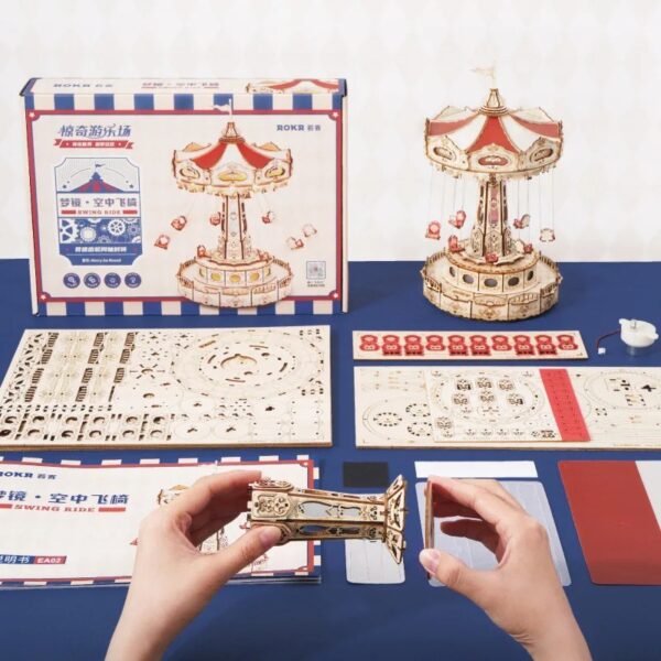 Swing Ride DIY Music Box 3D Wooden Puzzle - Image 8