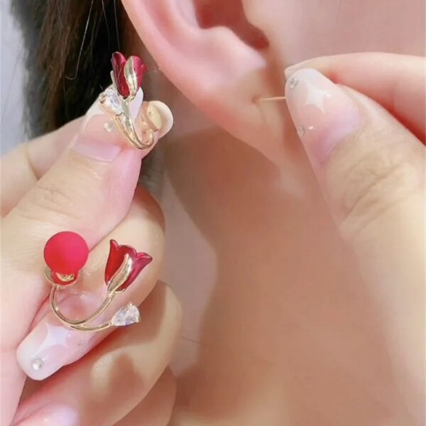 Tulip Flower Versatile Earrings - Image 3