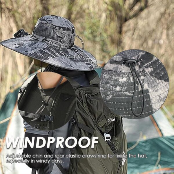 UPF 50+ Solar Fan Sun Hat – Wide Brim Bucket Hat with Dual Fans - Image 5
