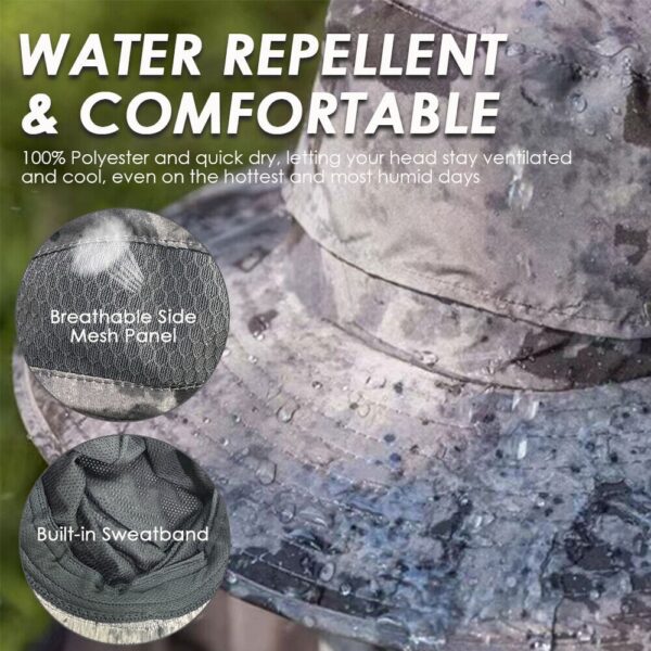UPF 50+ Solar Fan Sun Hat – Wide Brim Bucket Hat with Dual Fans - Image 4