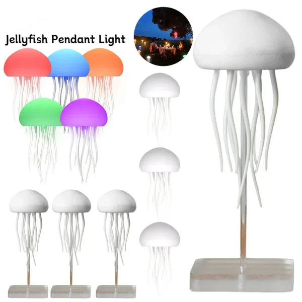 Voice Control RGB Gradient Jellyfish Night Light - Image 2