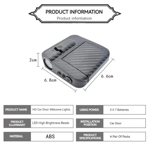 Wireless Car Door Welcome Logo LED Projector 2Pcs - Image 2