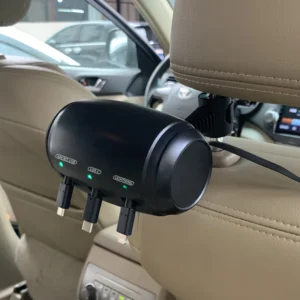 3-in-1 Retractable Backseat Car Charging Station – 36W Fast Charger for All Phones, Headrest Mount for Uber, Lyft, Taxi & Rideshare