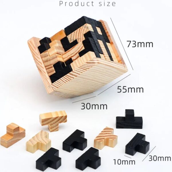 3D Wooden Cube Puzzle - Image 4
