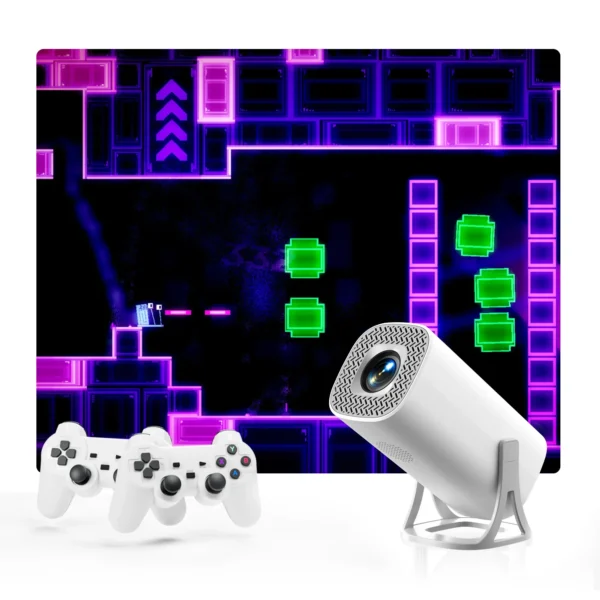 4K Smart Projector with 2 Gamepads – Android 11, WiFi 6, Bluetooth, Portable Home Theater & Gaming (30,000+ Games) - Image 5