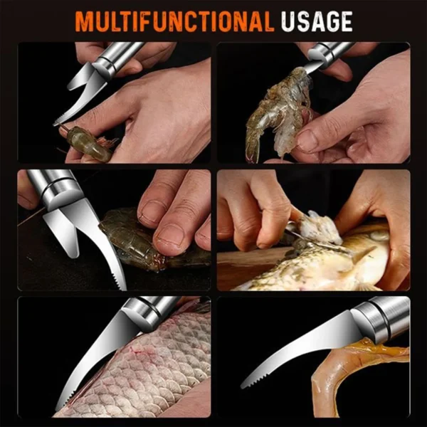 5 in 1 Multifunctional Shrimp Deveiner and Peeler Knife Tool - Image 3