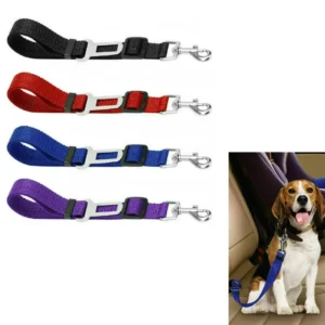 Adjustable Pet Car Seat Belt – Safety Harness Lead Clip for Dogs & Cats, Vehicle Travel Accessory