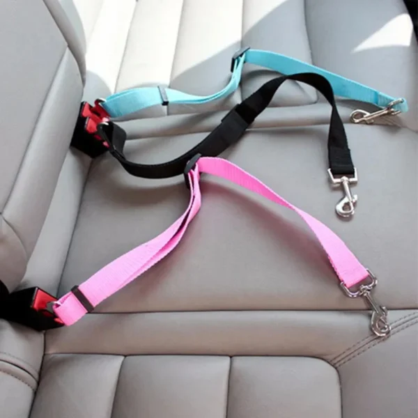 Adjustable Pet Car Seat Belt – Safety Harness Lead Clip for Dogs & Cats, Vehicle Travel Accessory - Image 2