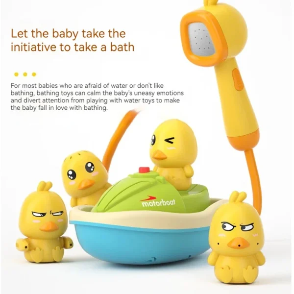 Cute Duck Bathtub Boat Toy – Interactive Water Spray with 3 Emotional Duck Characters for Toddlers - Image 2