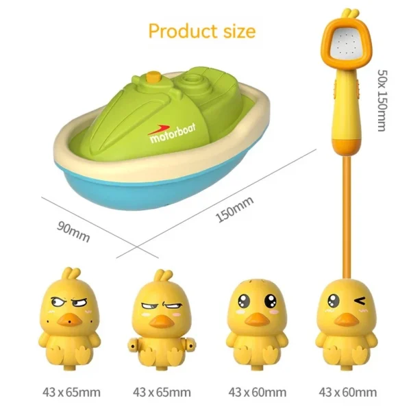 Cute Duck Bathtub Boat Toy – Interactive Water Spray with 3 Emotional Duck Characters for Toddlers - Image 5