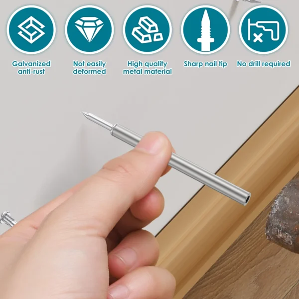 Double-Head Skirting Thread Seamless Nails (100 Pcs)