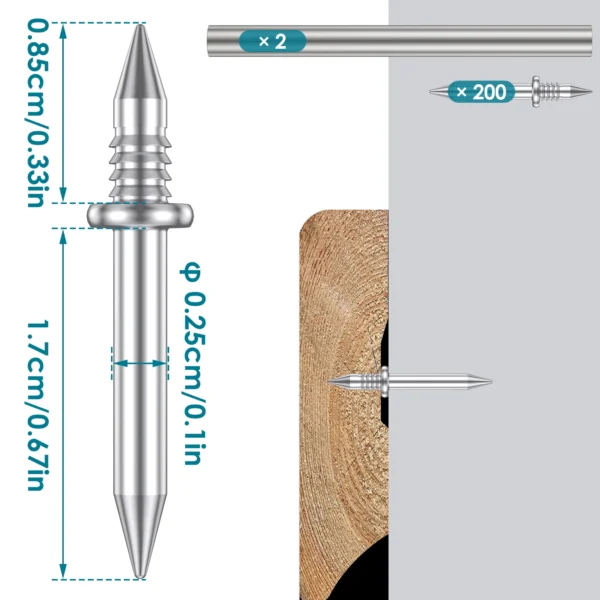 Double-Head Skirting Thread Seamless Nails (100 Pcs) - Image 2