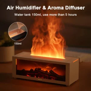 Flame Aroma Humidifier – Essential Oil Diffuseur & Night Light
