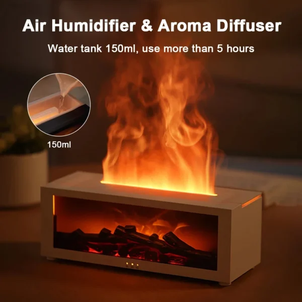 Flame Aroma Humidifier – Essential Oil Diffuseur & Night Light
