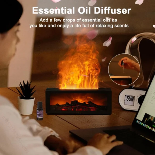 Flame Aroma Humidifier – Essential Oil Diffuseur & Night Light - Image 4