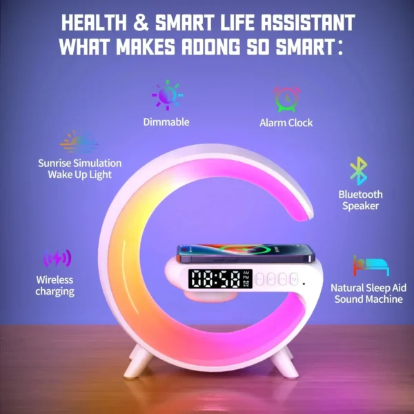 G Atmosphere Light Wireless Charger Speaker Clock - Image 2