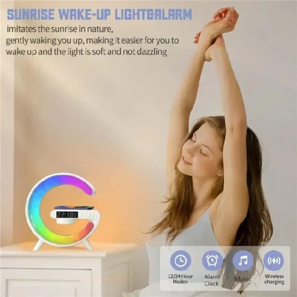G Atmosphere Light Wireless Charger Speaker Clock - Image 3