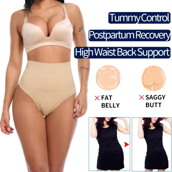 High Waist Tummy Tightening Thong - Image 4