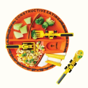 Kid's Constructive Eating Plate and Utensils Set