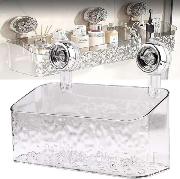 Light Luxury Style Glacier Pattern Suction Cup Shelf