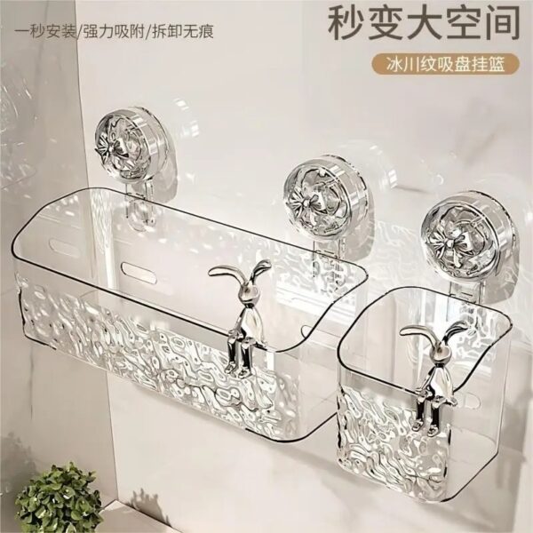 Light Luxury Style Glacier Pattern Suction Cup Shelf - Image 6