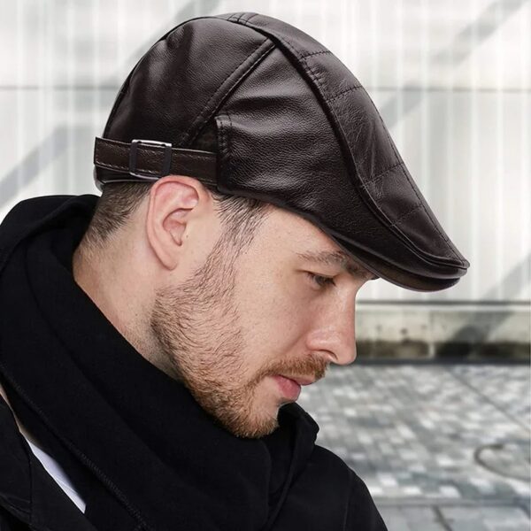 Men's High Quality Trendy Leather Beret - Image 2