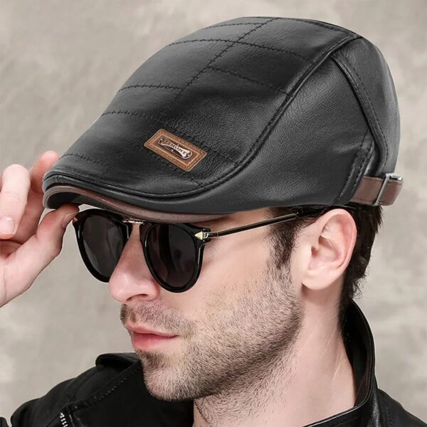 Men's High Quality Trendy Leather Beret - Image 3