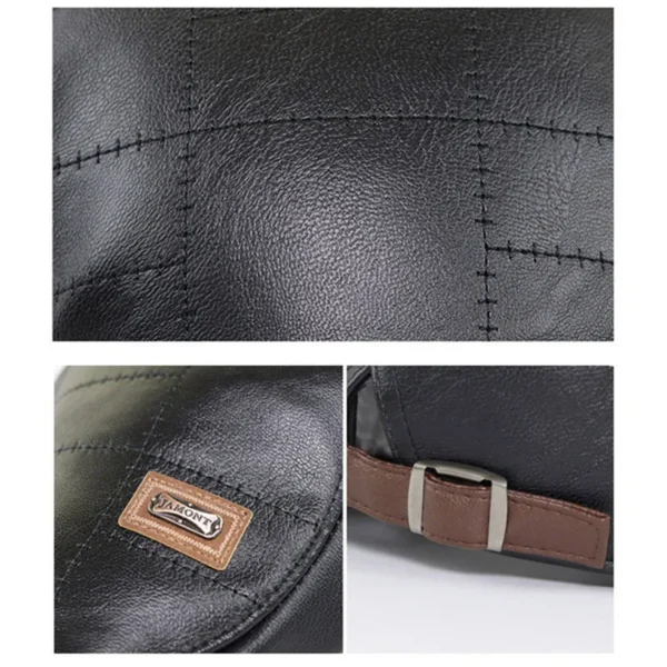 Men's High Quality Trendy Leather Beret - Image 5