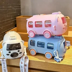 Portable Water Cup in Bus Shape with Strap