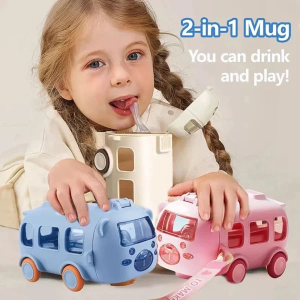 Portable Water Cup in Bus Shape with Strap - Image 2