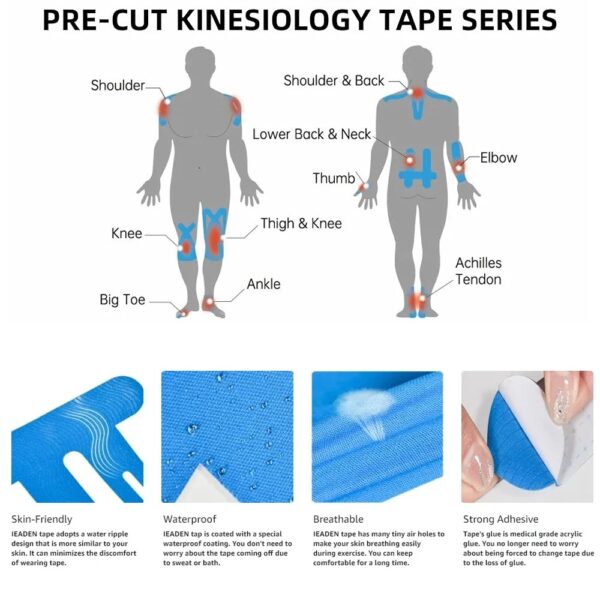 Precut Kinesiology Tape For Knees - Image 4